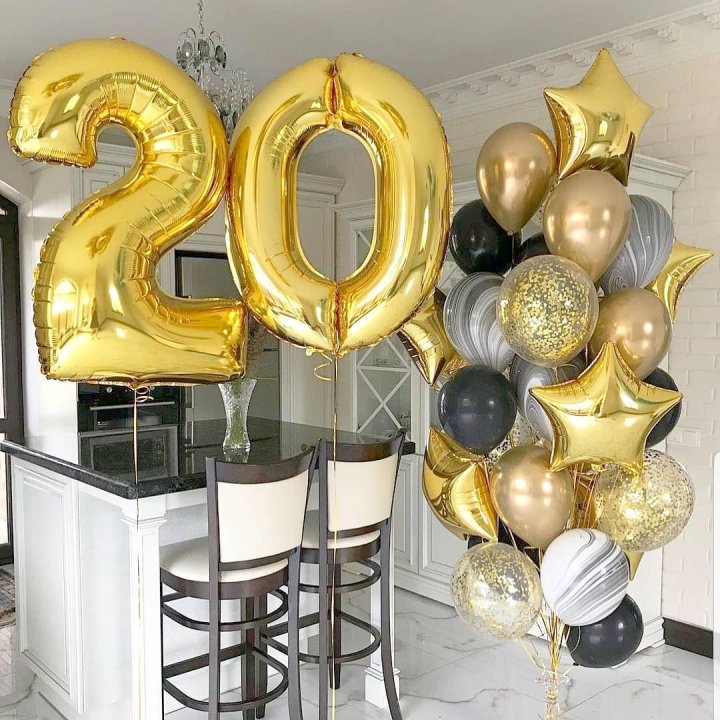 Фольгированный шар Золотая Цифра в Брянске