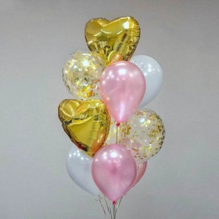 Облако шаров "Рози голд" в Брянске