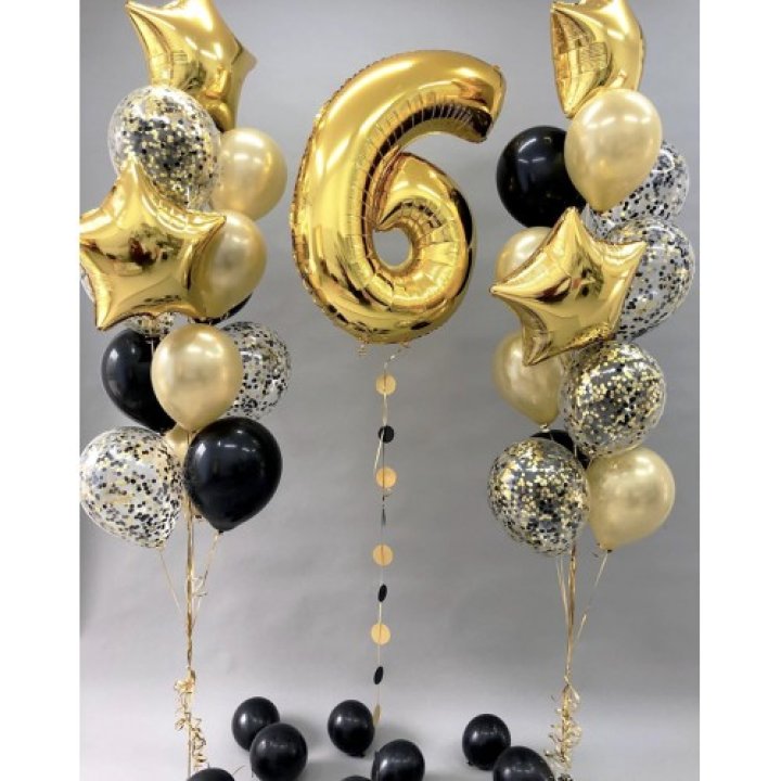 Цифра с фонтанами шаров  в Брянске