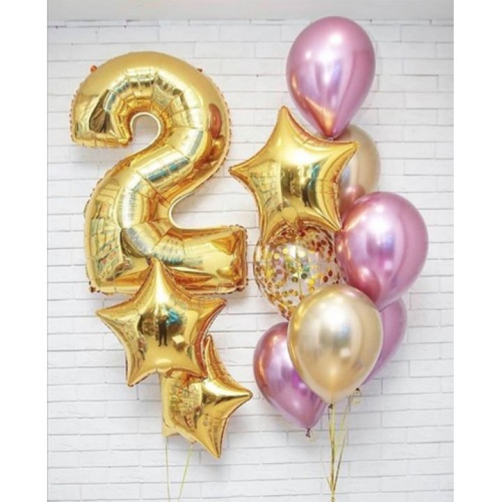 Цифра с фонтанами шаров  в Брянске