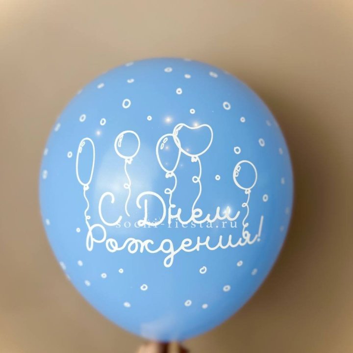 Гелиевый латексный шар С днем рождения! матовый в Брянске
