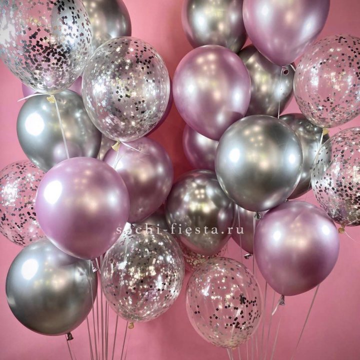 Фонтан шаров "Сильвер пинк" в Брянске