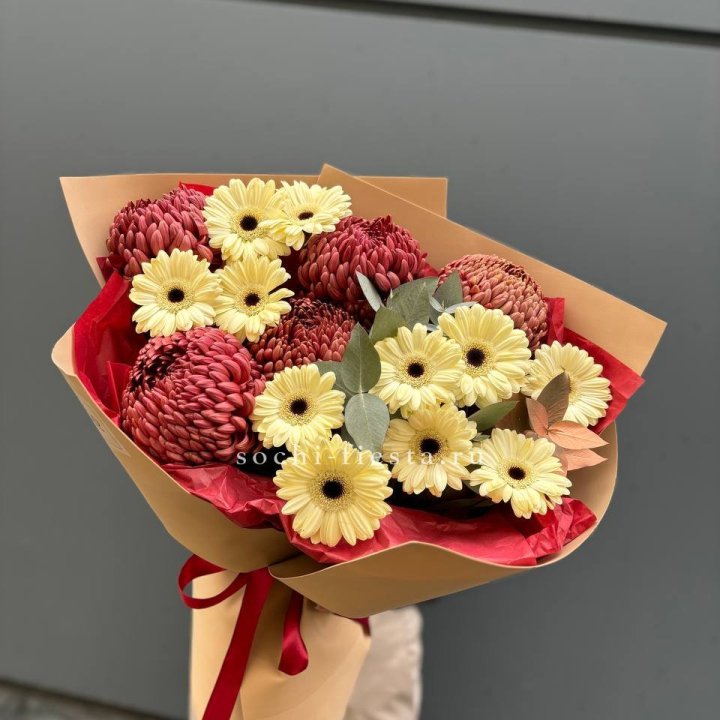 Букет гербер и хризантем Бигуди в Брянске