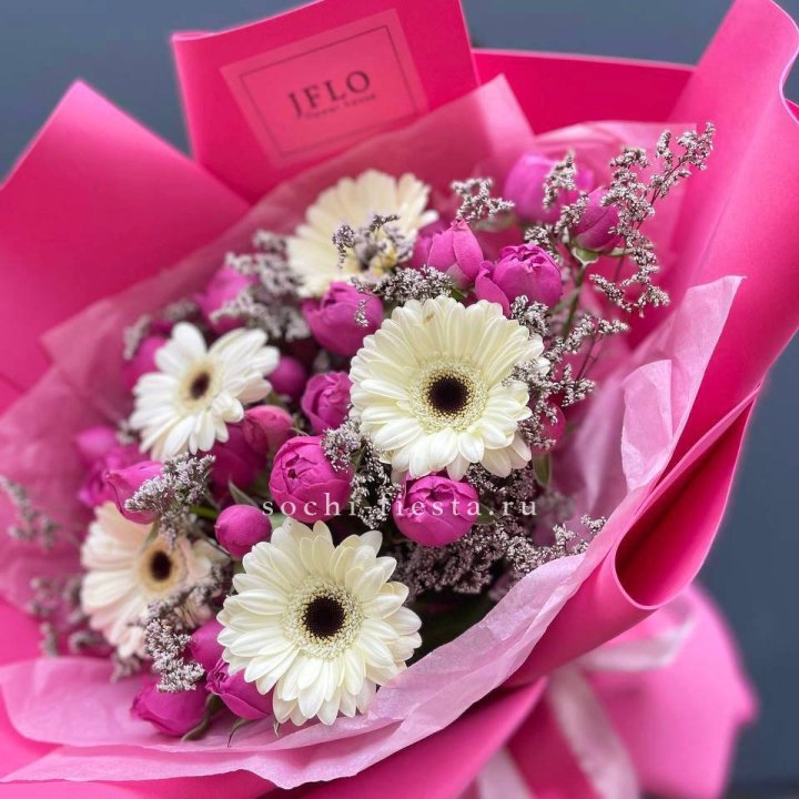 Букет гербер и мисти бабблс  в Брянске