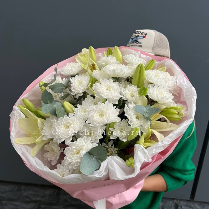  Букет  хризантемы и лилии в Брянске