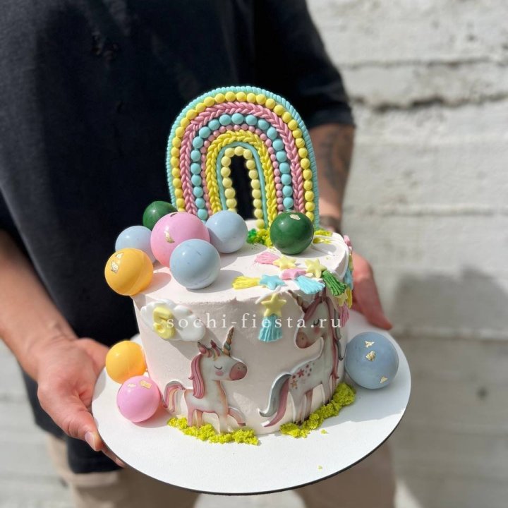 Торт "Радуга с единорогом" в Брянске