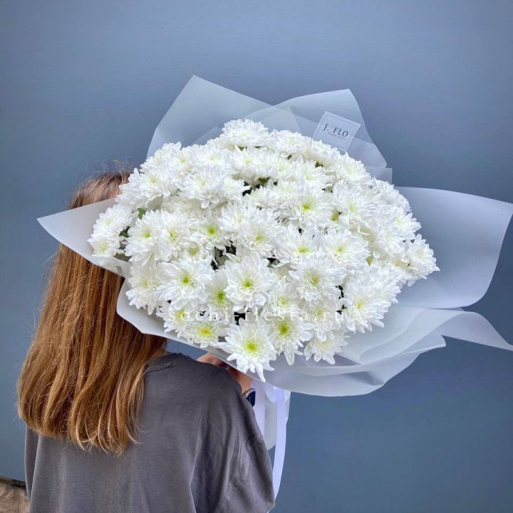 Букет хризантем "Белая снежинка" в Брянске