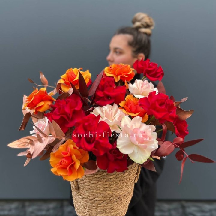 Авторский бокс "Роксана" в джутовом кашпо в Брянске