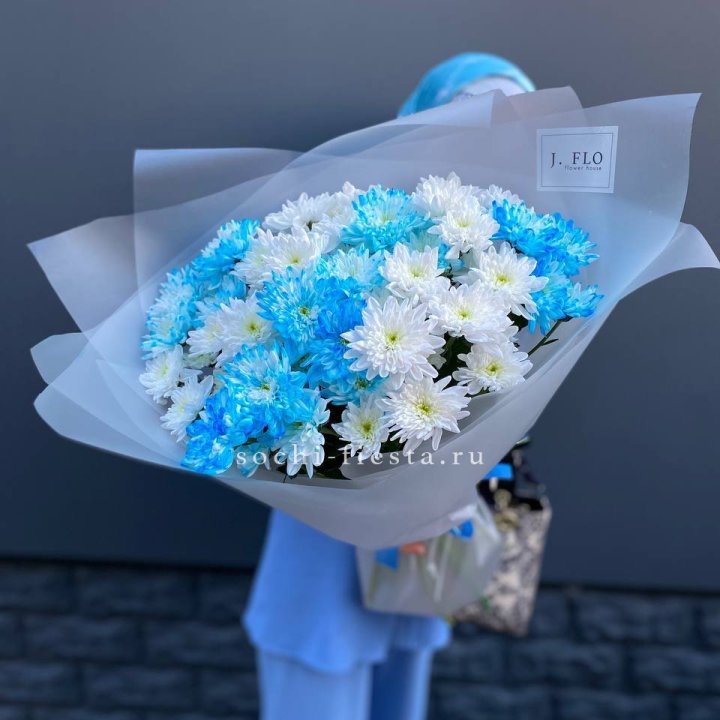 Букет хризантем "Голубая снежинка" в Брянске