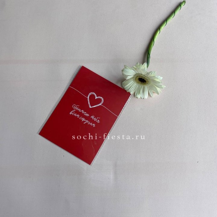 Открытка к букету "Обнимаю тебя всем сердцем" в Брянске