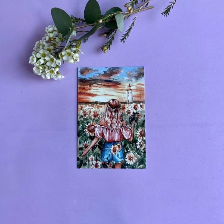 Открытка к букету "Подсолнух" в Брянске