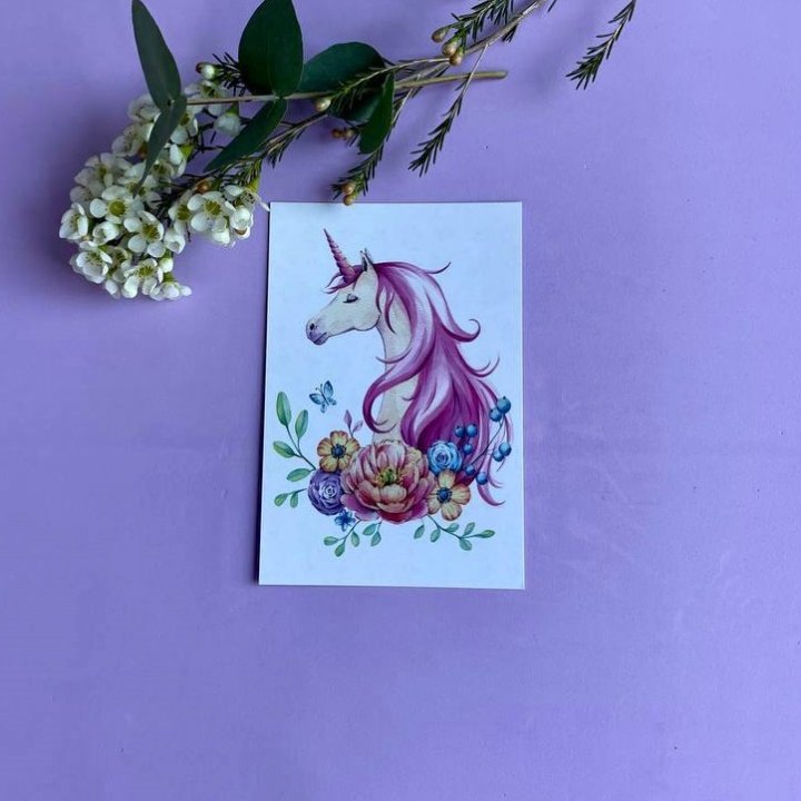 Открытка к букету "Единорог" в Брянске