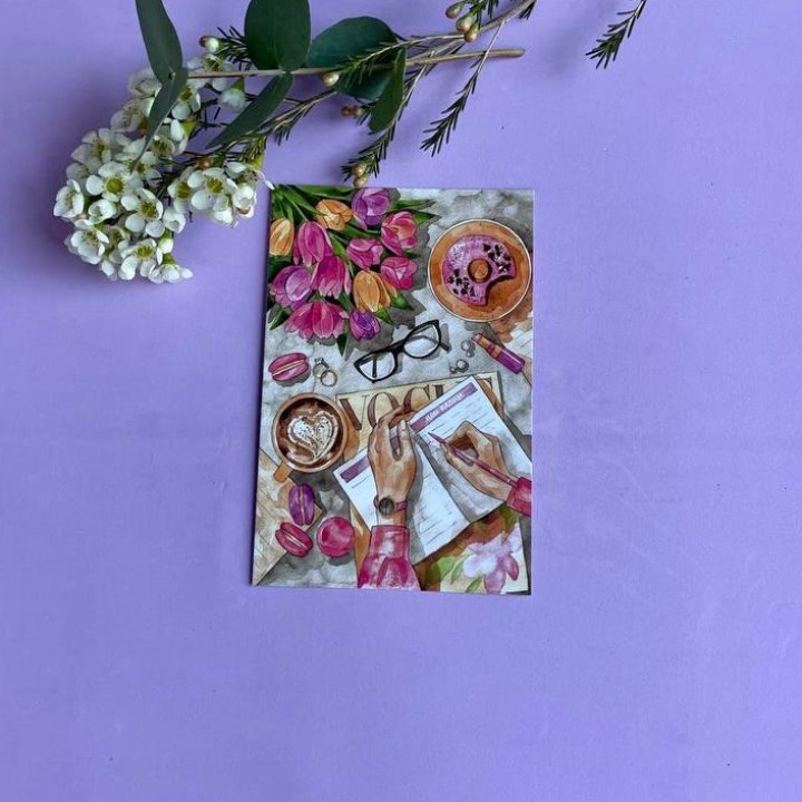 Открытка к букету "Леди на работе" в Брянске