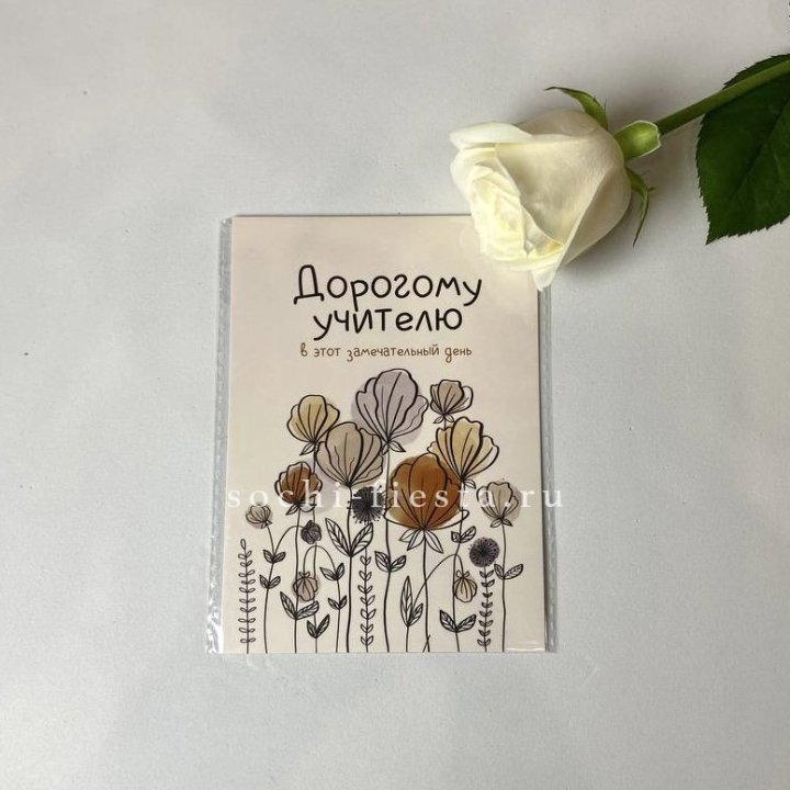 Открытка к букету "Дорогому учителю" в Брянске