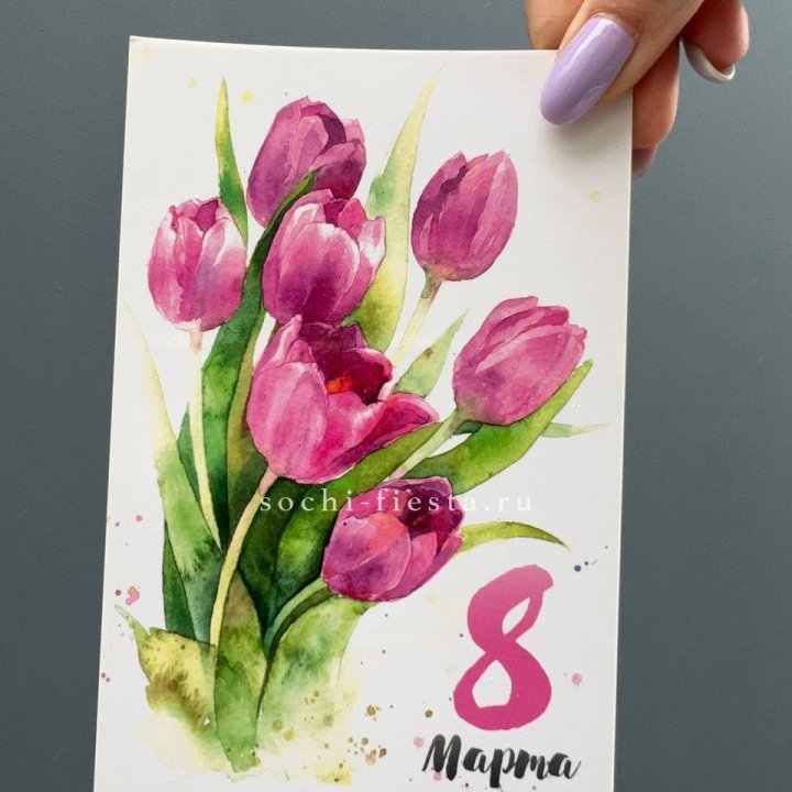Открытка к букету "8 марта!" в Брянске