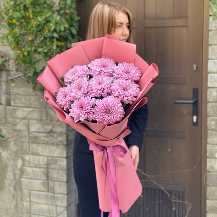 Букет хризантем розовый в Брянске
