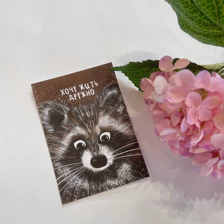 Открытка к букету "Енотик" в Брянске