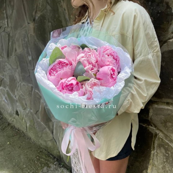 7 зефирных пионов в фоамиране в Брянске