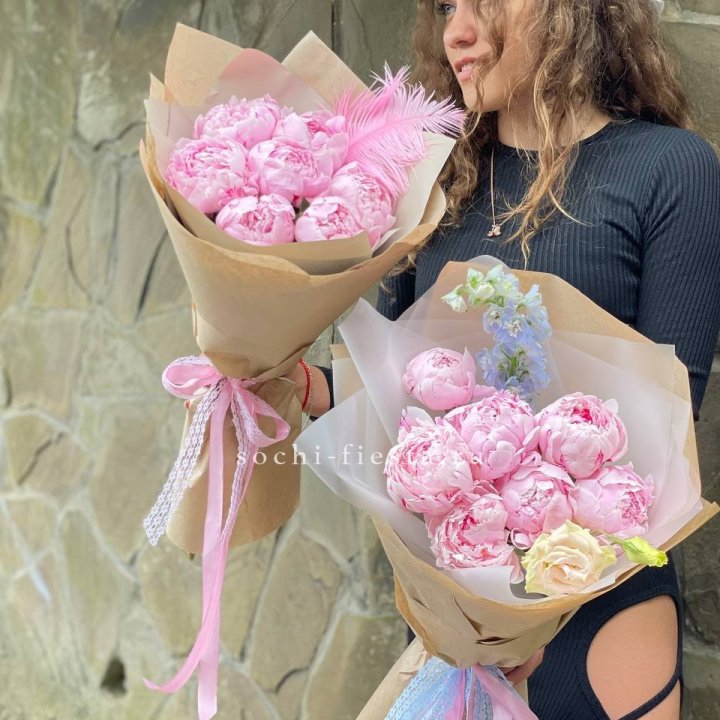 7 зефирных пионов  в Брянске