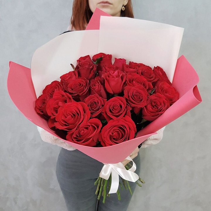 25 Красных роз рози вайт в Брянске