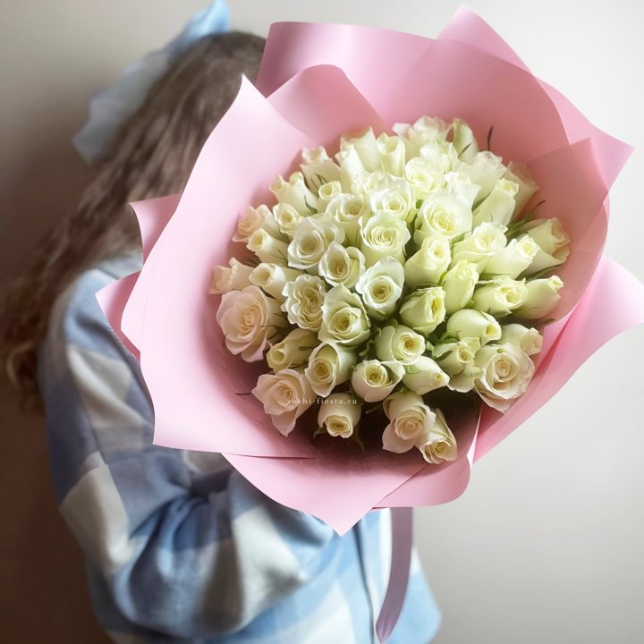 Букет из 51 белой розы (Кения) в Брянске