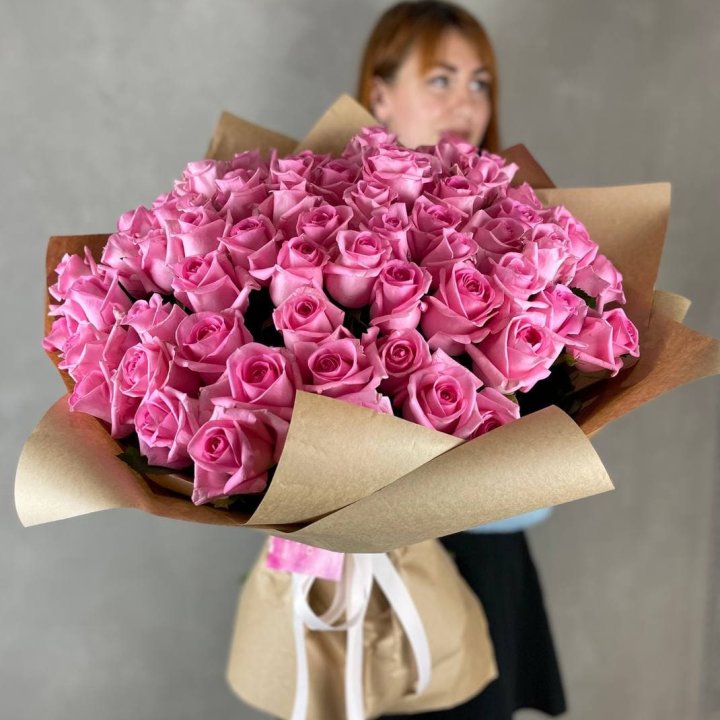 101 розовая роза в Брянске