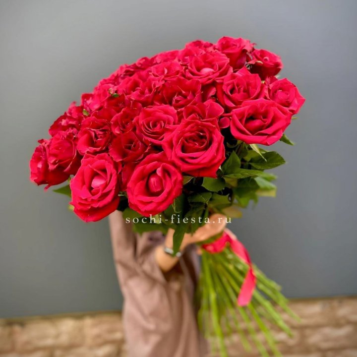 51 высокая красная роза в Брянске