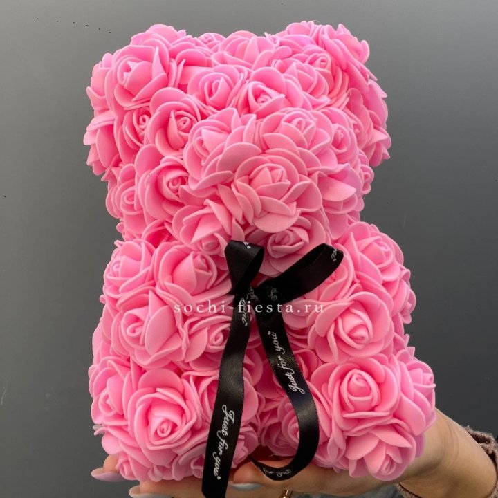 Игрушка медведь из розовых роз в Брянске