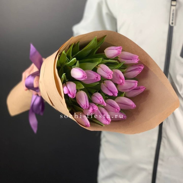 19 розовых  тюльпанов в Брянске