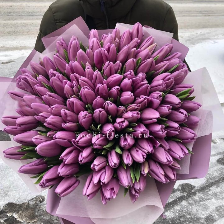 101 сиреневый тюльпан в Брянске