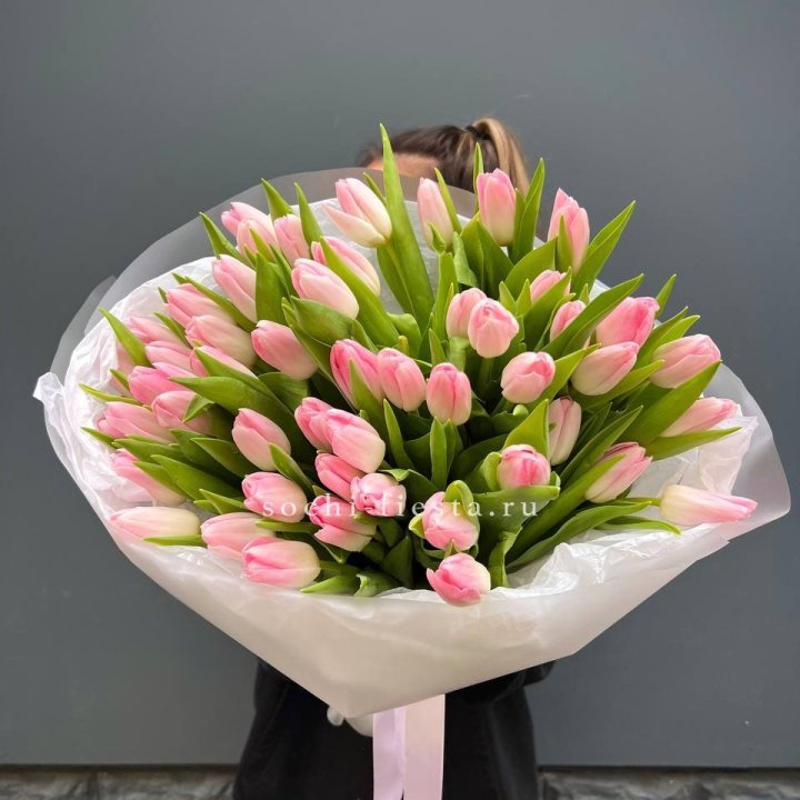 Букет тюльпанов нежно-розовых в Брянске