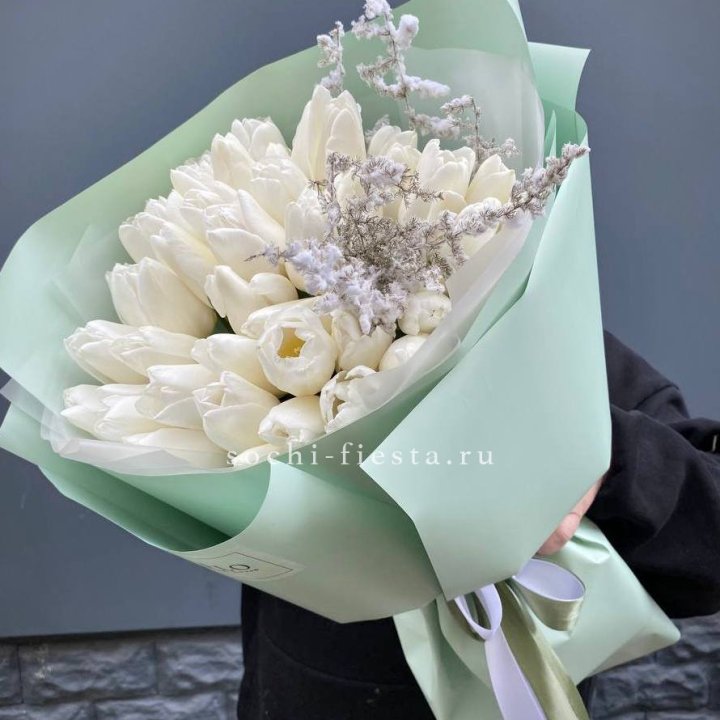 Букет белых тюльпанов "Бьянко" в Брянске