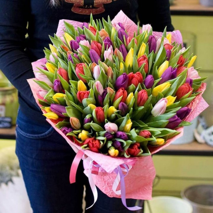 101 тюльпан "Джуси" в Брянске